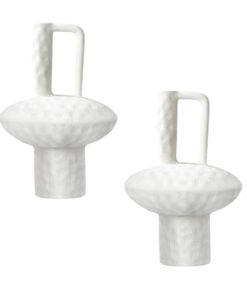 1-SOGA 2X 20x30cm Ornament Contemporary White Ceramic Vase Decorative for Minimalist and Elegant Home Decor