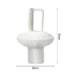 5-SOGA 2X 20x30cm Ornament Contemporary White Ceramic Vase Decorative for Minimalist and Elegant Home Decor