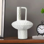 7-SOGA 2X 20x30cm Ornament Contemporary White Ceramic Vase Decorative for Minimalist and Elegant Home Decor