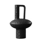 1-SOGA 20x30cm Ornament Contemporary Black Ceramic Vase Decorative for Minimalist and Elegant Home Decor