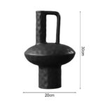 5-SOGA 20x30cm Ornament Contemporary Black Ceramic Vase Decorative for Minimalist and Elegant Home Decor