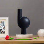 3-SOGA 19x37cm Large Ornament a modern abstract vase decorative object unique shape with narrow neck for Home Decor