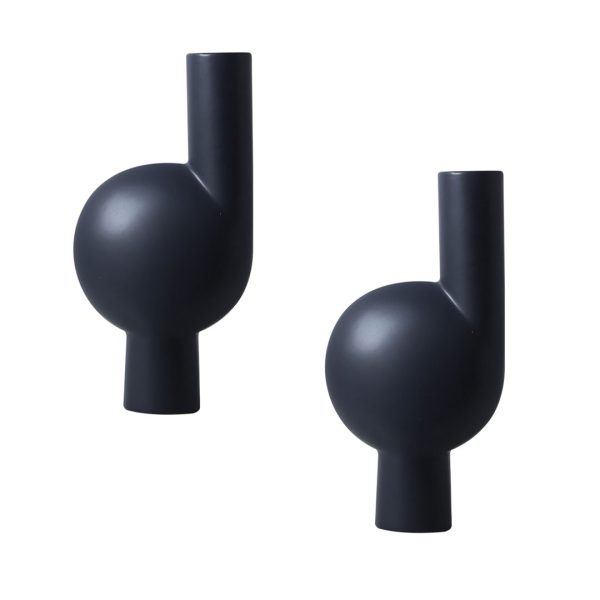 1-SOGA 2X 19x37cm Large Ornament a modern abstract vase decorative object unique shape with narrow neck for Home Decor