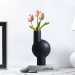 4-SOGA 2X 17x32cm Medium Ornament a Modern Abstract Vase Decorative Object Unique Shape with Narrow Neck for Home Decor
