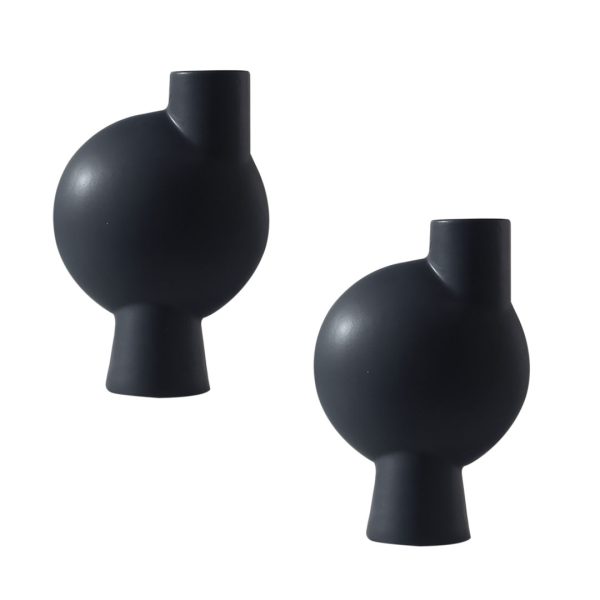 1-SOGA 2X 17.8x26.7cm Small Ornament a Modern Abstract Vase Decorative Object Unique Shape with Narrow Neck for Home Decor