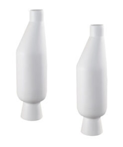 1-SOGA 2X 14x52cm Ornament Modern Minimalist Vase Decorative with Narrow tops and Wider rounded Body for Home Decor