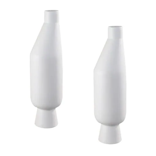 1-SOGA 2X 14x52cm Ornament Modern Minimalist Vase Decorative with Narrow tops and Wider rounded Body for Home Decor
