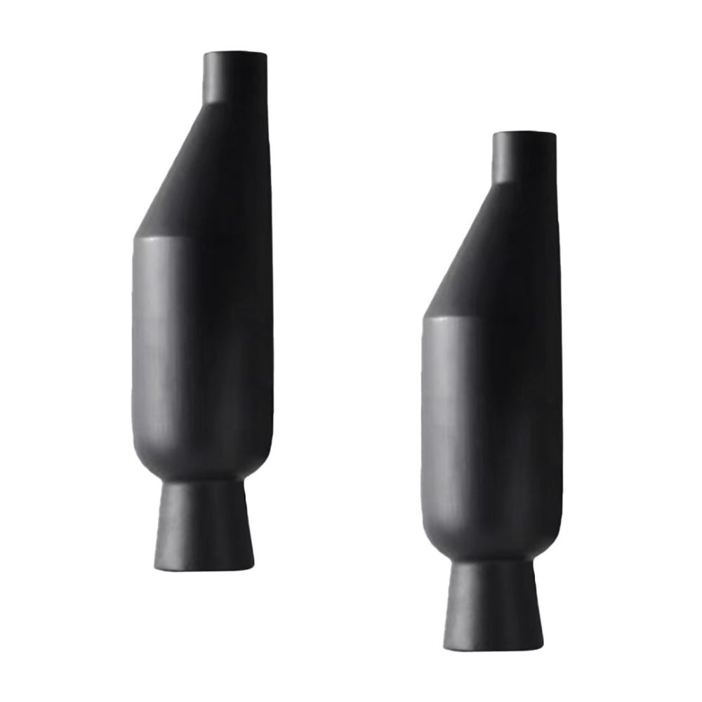 1-SOGA 2X 14x52cm Ornament Modern Minimalist Vase Decorative with Narrow tops and Wider rounded Body for Home Decor