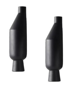1-SOGA 2X 14x52cm Ornament Modern Minimalist Vase Decorative with Narrow tops and Wider rounded Body for Home Decor