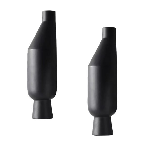 1-SOGA 2X 14x52cm Ornament Modern Minimalist Vase Decorative with Narrow tops and Wider rounded Body for Home Decor