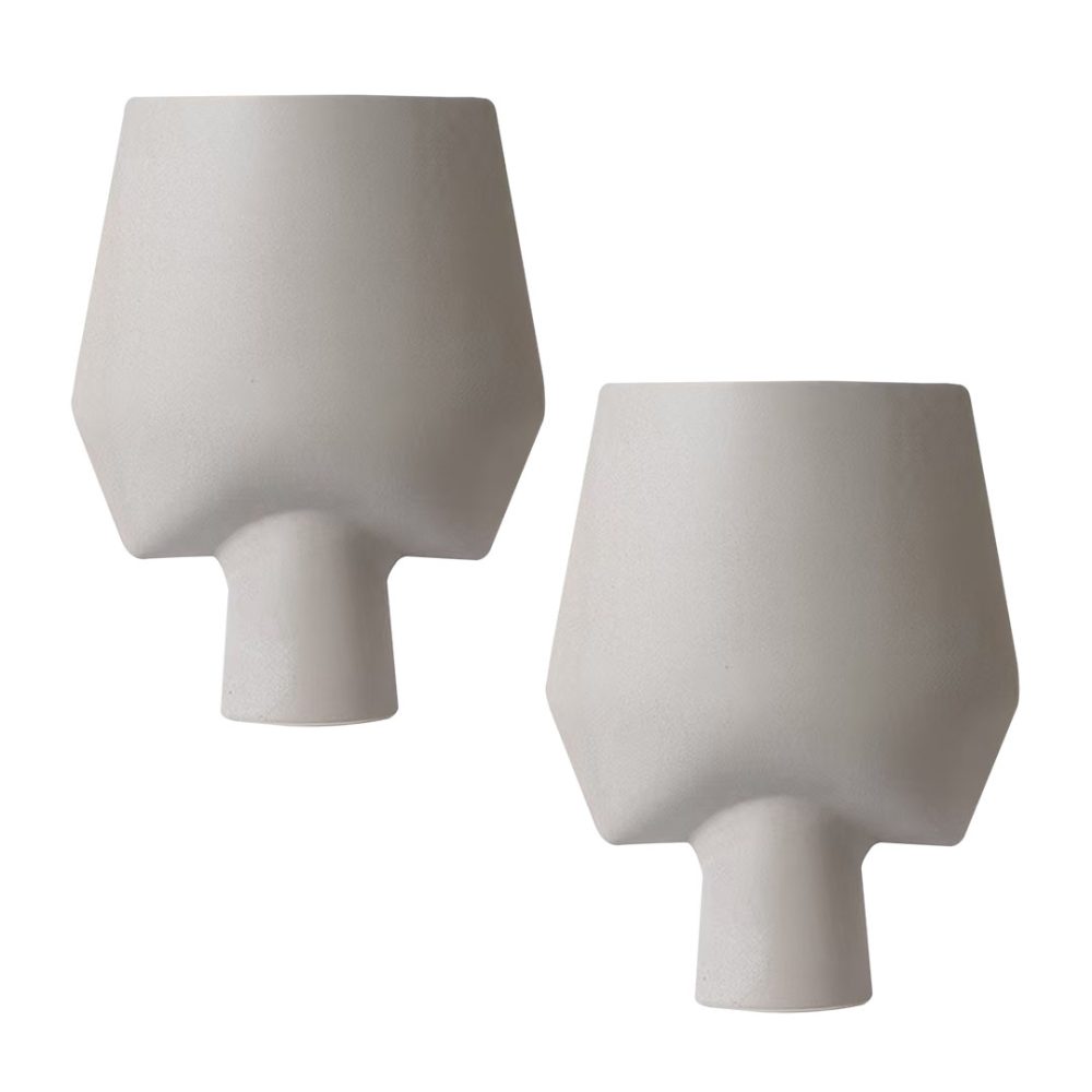 1-SOGA 2X 33x43cm Ornament Bodhi House Ceramic Handcrafted Modern Abstract Square Vase Home Decor