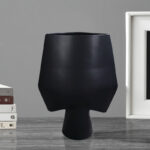 2-SOGA 33x43cm Large Ornament Bodhi House Ceramic Handcrafted Modern Abstract Square Vase Home Decor