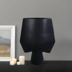 3-SOGA 33x43cm Large Ornament Bodhi House Ceramic Handcrafted Modern Abstract Square Vase Home Decor