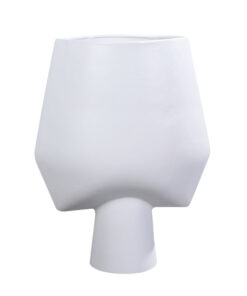 1-SOGA 33x43cm White Large Ornament Bodhi House Ceramic Handcrafted Modern Abstract Square Vase Home Decor