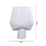 5-SOGA 33x43cm White Large Ornament Bodhi House Ceramic Handcrafted Modern Abstract Square Vase Home Decor