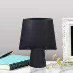 2-SOGA 21x25.5cm Small Black Ornament Geometric Decor Ceramic Vase Flower Pots Decorative for Living Room Decoration