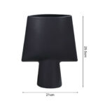 5-SOGA 2X 21x25.5cm Small Black Ornament Geometric Decor Ceramic Vase Flower Pots Decorative for Living Room Decoration