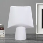 3-SOGA 21x25.5cm Small White Ornament Geometric Decor Ceramic Vase Flower Pots Decorative for Living Room Decoration