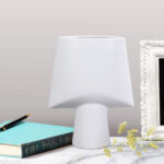 2-SOGA 2X 21x25.5cm Small White Ornament Geometric Decor Ceramic Vase Flower Pots Decorative for Living Room Decoration