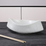 2-SOGA 37x12.5cm Ornament Boat Shaped Plate Ceramic Food Decoration Serving Tray For Kitchenware