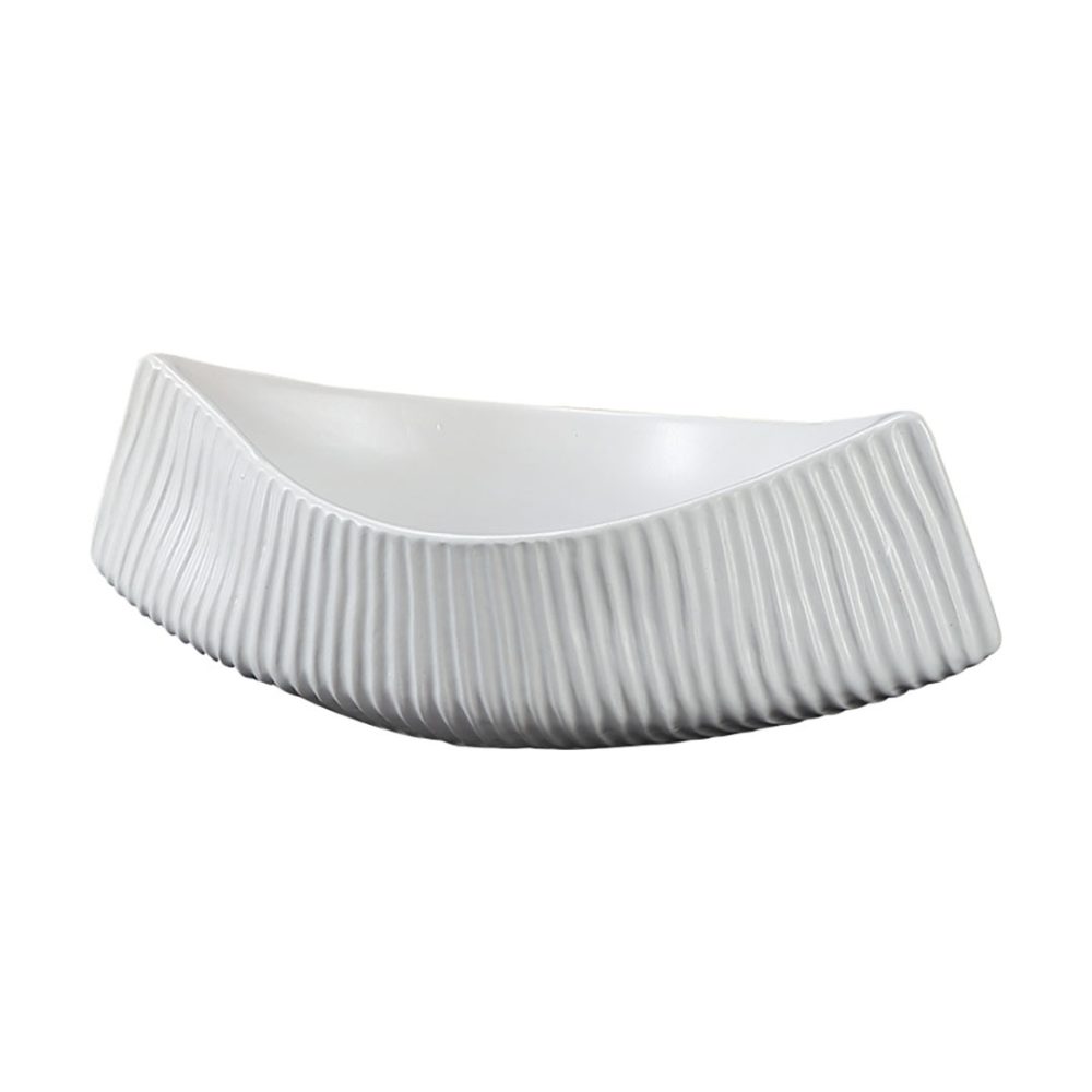 1-SOGA 37x12.5cm Ornament Boat Shaped Plate Ceramic Food Decoration Serving Tray For Kitchenware