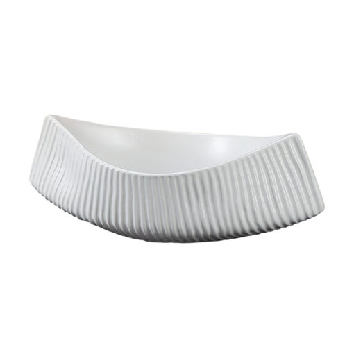 1-SOGA 37x12.5cm Ornament Boat Shaped Plate Ceramic Food Decoration Serving Tray For Kitchenware