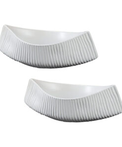1-SOGA 2X 37x12.5cm Ornament Boat Shaped Plate Ceramic Food Decoration Serving Tray For Kitchenware