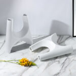 3-SOGA 2X 31x32cm Ornament Modern Minimalist Bottle Holder Stylish Cylindrical Stand and Plant Pots for Home D?cor