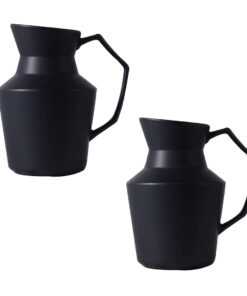 1-SOGA 2X 23.5cmx19.5cm Ornament Black Modern Ceramic Decorative Pitcher Vase with Handle for Home D?cor