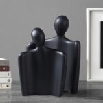 2-SOGA Ornament Set of 2 Abstract Human Figurine Sculptures Minimalist Modern Art Statues for Home D?cor