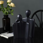 3-SOGA Ornament Set of 2 Abstract Human Figurine Sculptures Minimalist Modern Art Statues for Home D?cor