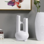 2-SOGA Ornament Modern Geometric Vase Minimalist Double Tube Abstract Sculpture for Home D?cor