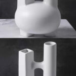 6-SOGA Ornament Modern Geometric Vase Minimalist Double Tube Abstract Sculpture for Home D?cor