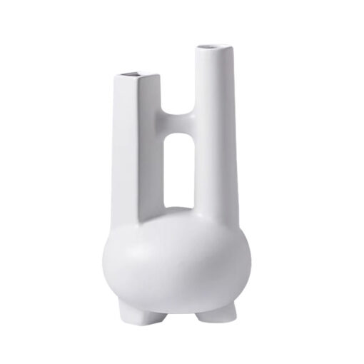 1-SOGA Ornament Modern Geometric Vase Minimalist Double Tube Abstract Sculpture for Home D?cor