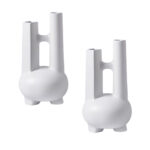1-SOGA 2X Ornament Modern Geometric Vase Minimalist Double Tube Abstract Sculpture for Home D?cor
