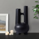4-SOGA Ornament Modern Geometric Vase Minimalist Double Tube Abstract Sculpture for Home D?cor