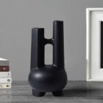 3-SOGA 2X Ornament Modern Geometric Vase Minimalist Double Tube Abstract Sculpture for Home D?cor