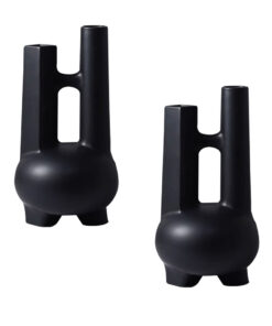 1-SOGA 2X Ornament Modern Geometric Vase Minimalist Double Tube Abstract Sculpture for Home D?cor