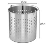 2-SOGA 12L 18/10 Stainless Steel Perforated Stockpot Basket Pasta Strainer with Handle