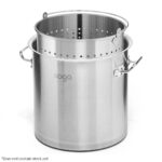 8-SOGA 12L 18/10 Stainless Steel Perforated Stockpot Basket Pasta Strainer with Handle