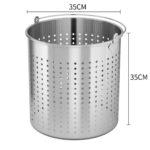 2-SOGA 2X 33L 18/10 Stainless Steel Perforated Stockpot Basket Pasta Strainer with Handle