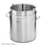 8-SOGA 2X 33L 18/10 Stainless Steel Perforated Stockpot Basket Pasta Strainer with Handle