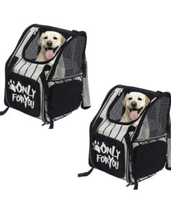1-SOGA 2X Black Pet Carrier Backpack Breathable Mesh Portable Safety Travel Essentials Outdoor Bag