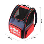 4-SOGA 2X Red Pet Carrier Backpack Breathable Mesh Portable Safety Travel Essentials Outdoor Bag