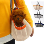 3-SOGA 2X Orange Pet Carrier Bag Breathable Net Mesh Tote Pouch Dog Cat Travel Essentials
