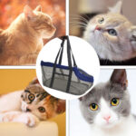 2-SOGA Grey Pet Carrier Bag Breathable Net Mesh Tote Pouch Dog Cat Travel Essentials
