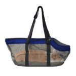 1-SOGA Grey Pet Carrier Bag Breathable Net Mesh Tote Pouch Dog Cat Travel Essentials