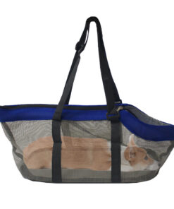 1-SOGA Grey Pet Carrier Bag Breathable Net Mesh Tote Pouch Dog Cat Travel Essentials