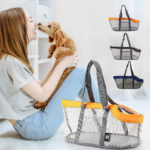 4-SOGA Grey Pet Carrier Bag Breathable Net Mesh Tote Pouch Dog Cat Travel Essentials