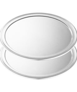 1-SOGA 2X 8-inch Round Aluminum Steel Pizza Tray Home Oven Baking Plate Pan